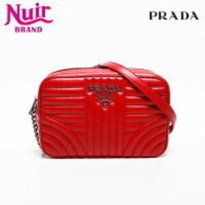 Prada SOFT CALF IMPUN Leather Matelasse Shoulder Bag Red